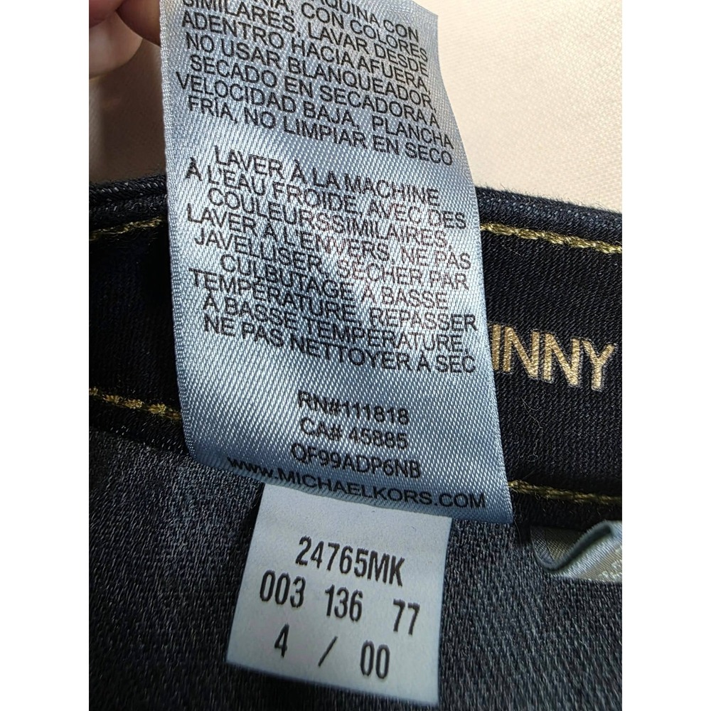 NWT MICHAEL KORS Women's Skinny Jeans Dark Wash Size 4 Button Fly "Skinny" - Picture 15 of 16